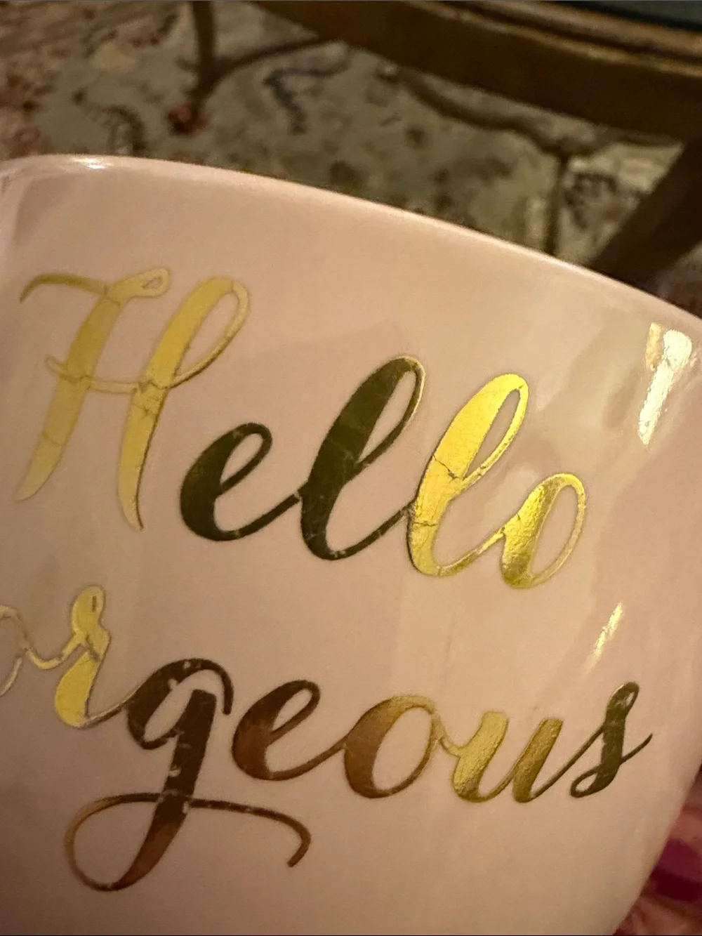 Glam Girly Coquette Babe-boss Girl Boss Pink Hello Gorgeous Jumbo mug gold lips